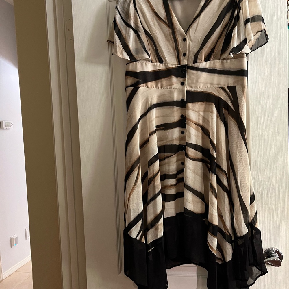 Dkny Black and White High Low Sundress